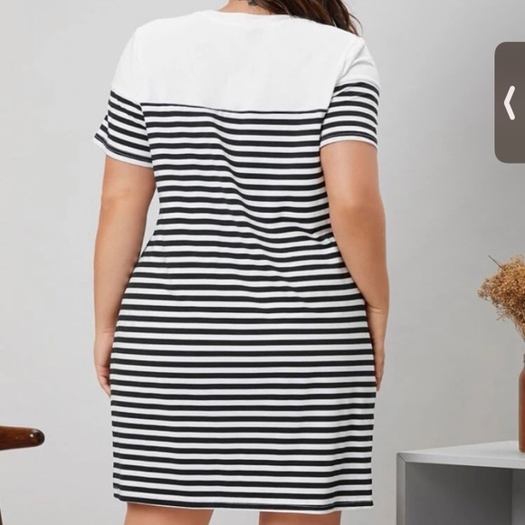 SHEIN Black and White Striped Dress - Picture 2 of 2